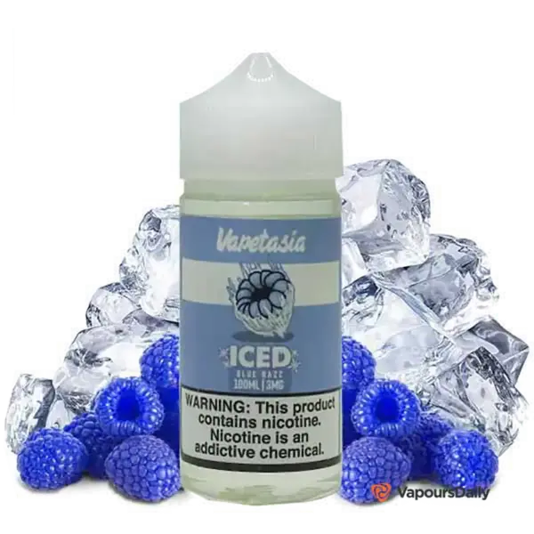 خرید جویس ویپ تازیا تمشک آبی یخ VAPETASIA ICED BLUE RAZZ 100ML