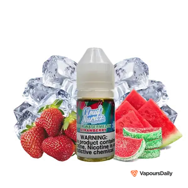 خرید سالت هندوانه توت فرنگی یخ CLOUD NURDZ ICED SOUR WATERMELON STRAWBERRY