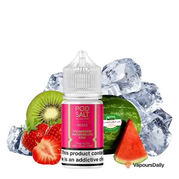 خرید سالت پاد سالت توت فرنگی هندوانه یخ (30میل) Pod Salt Strawberry Watermelon Kiwi Ice